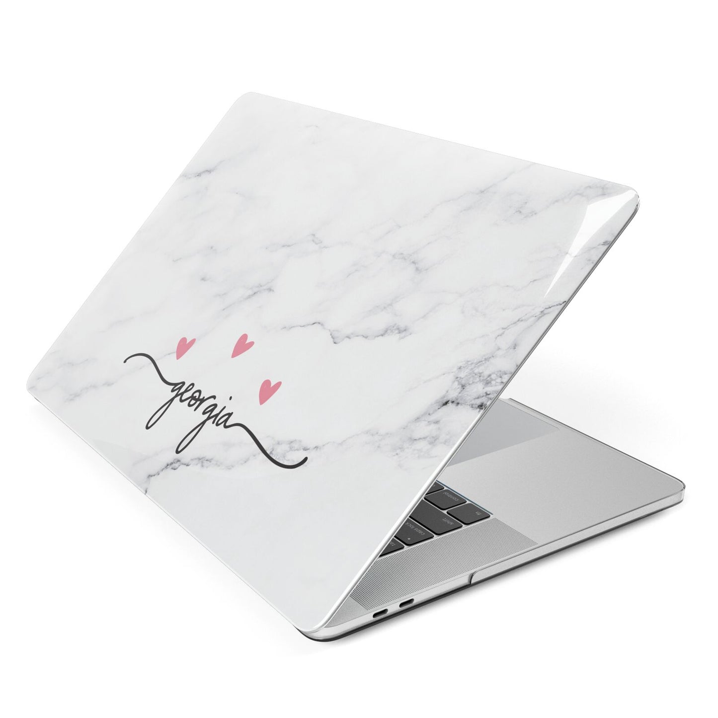 Custom Marble with Handwriting Text Apple MacBook Case Side View