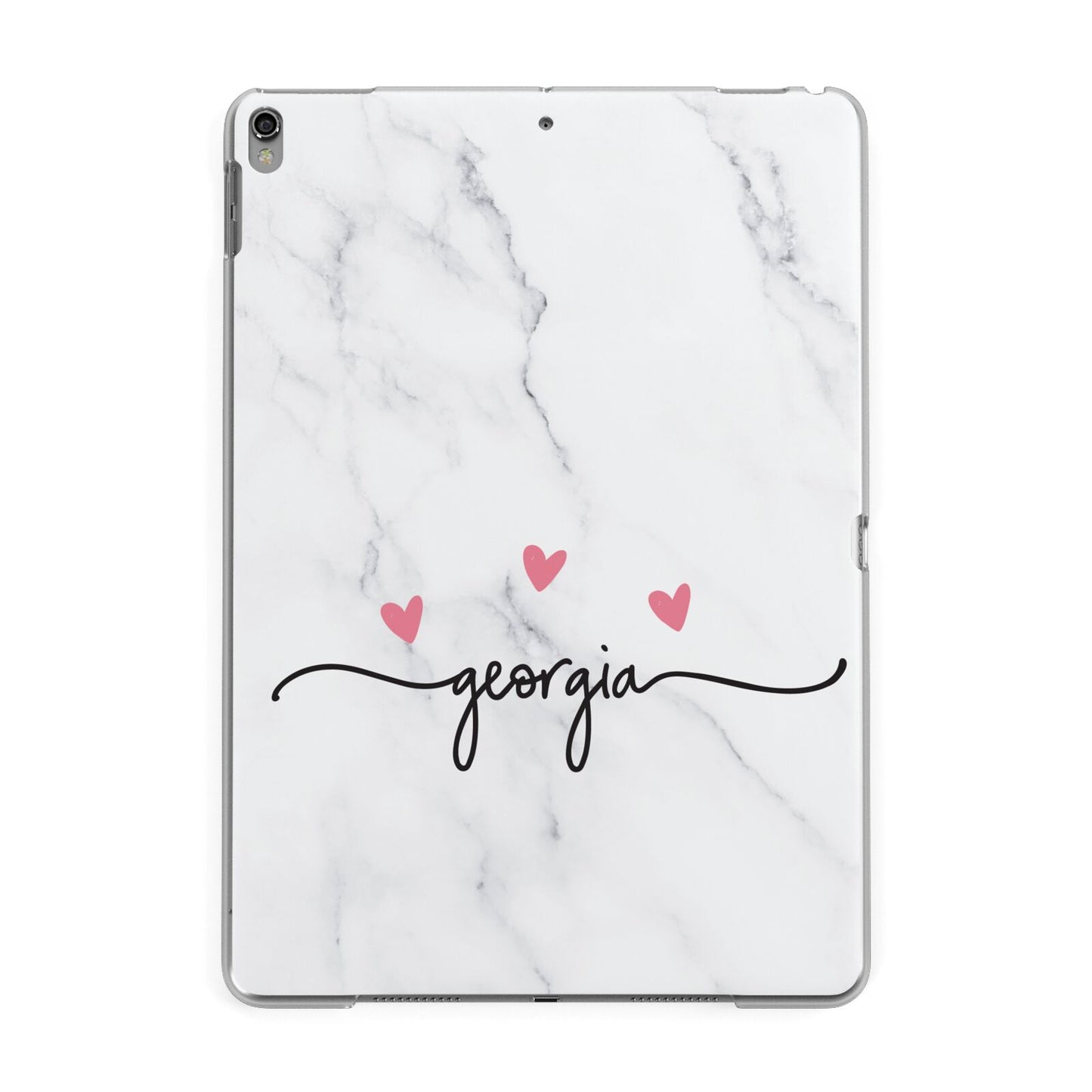 Custom Marble with Handwriting Text Apple iPad Grey Case