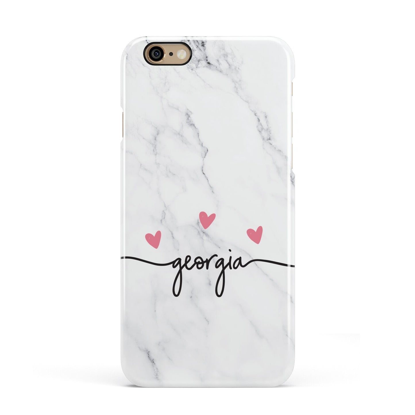 Custom Marble with Handwriting Text Apple iPhone 6 3D Snap Case