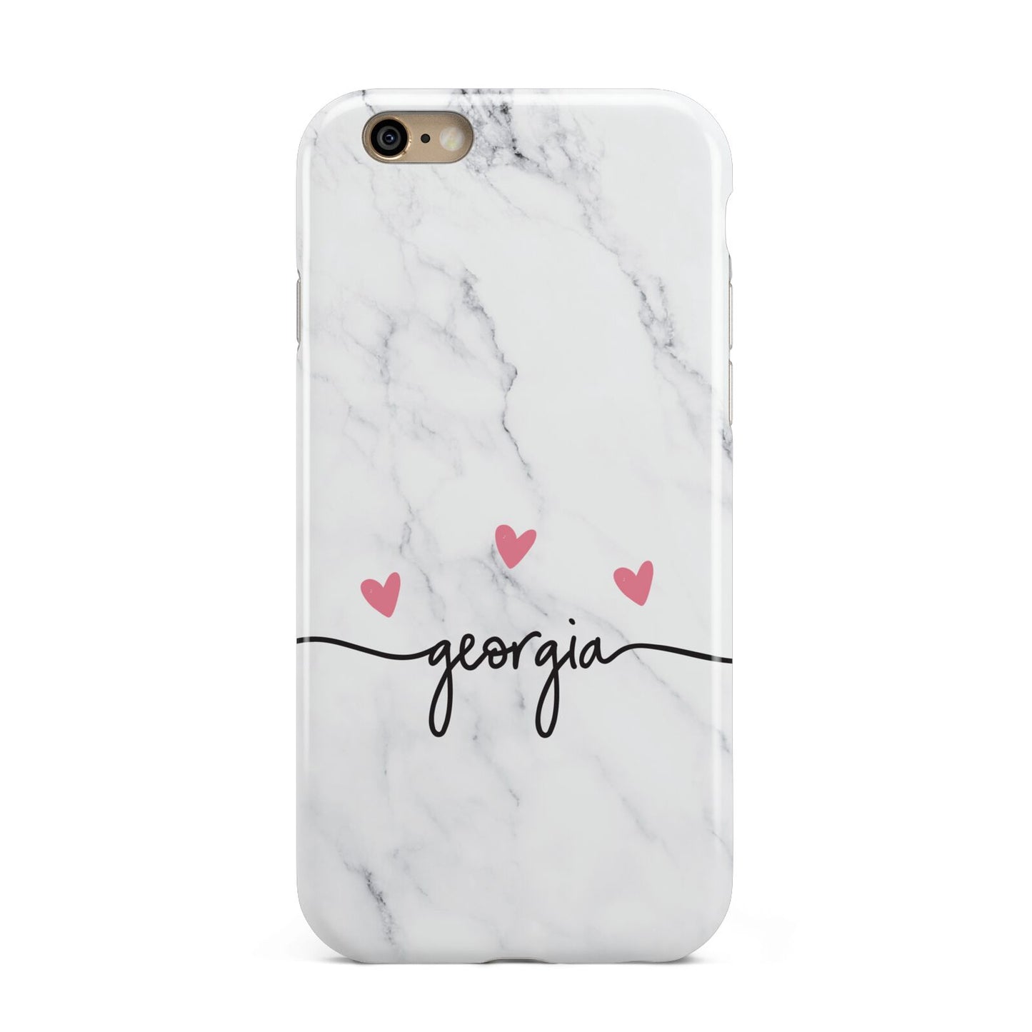 Custom Marble with Handwriting Text Apple iPhone 6 3D Tough Case