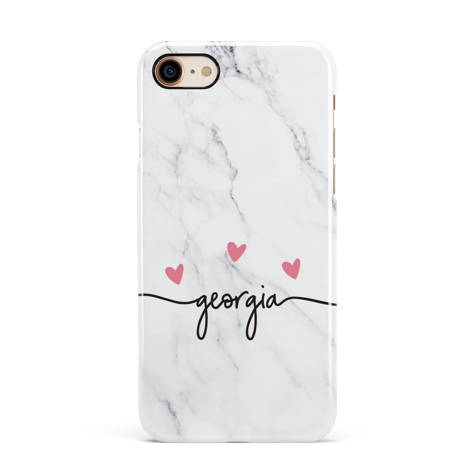 Custom Marble with Handwriting Text Apple iPhone 7 8 3D Snap Case