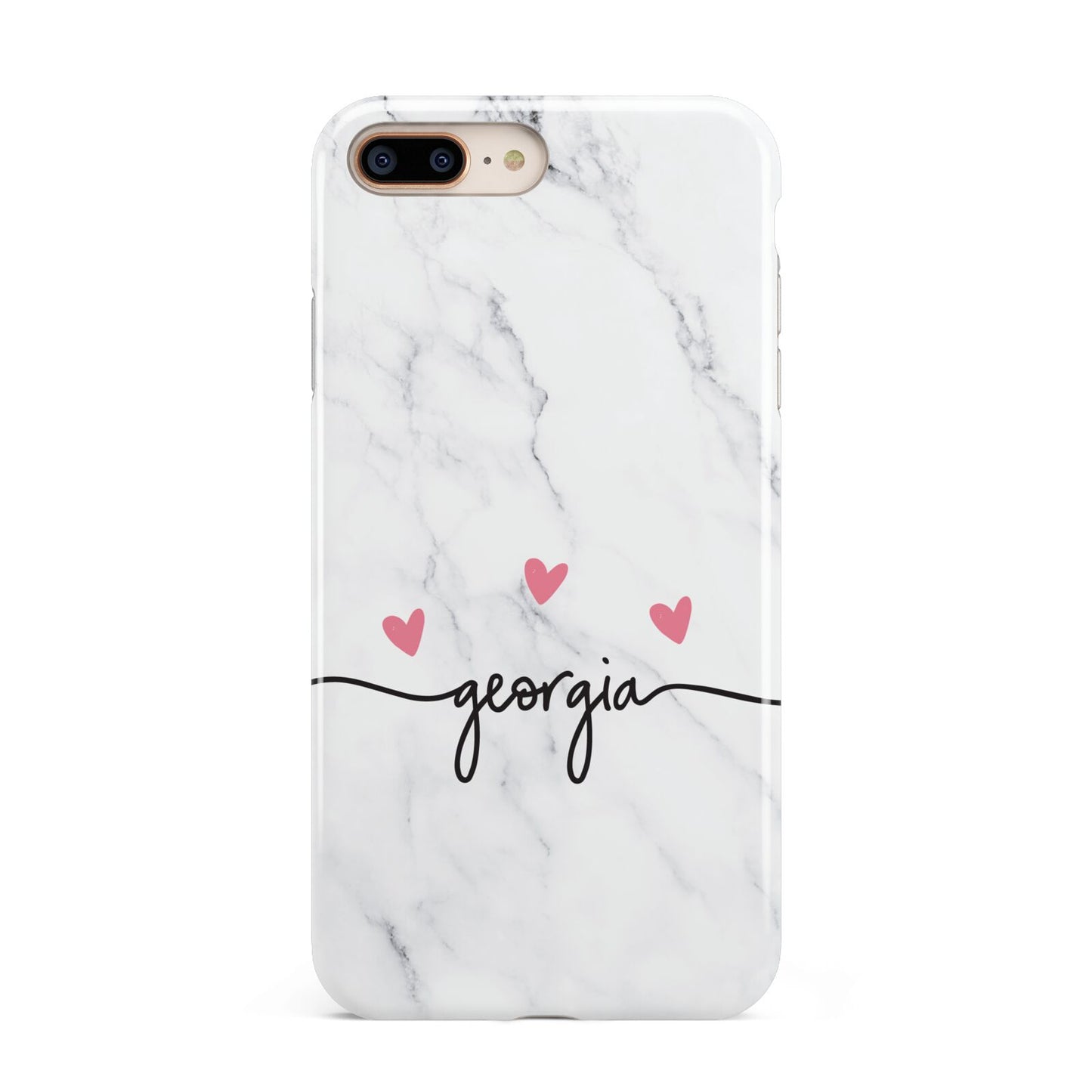 Custom Marble with Handwriting Text Apple iPhone 7 8 Plus 3D Tough Case