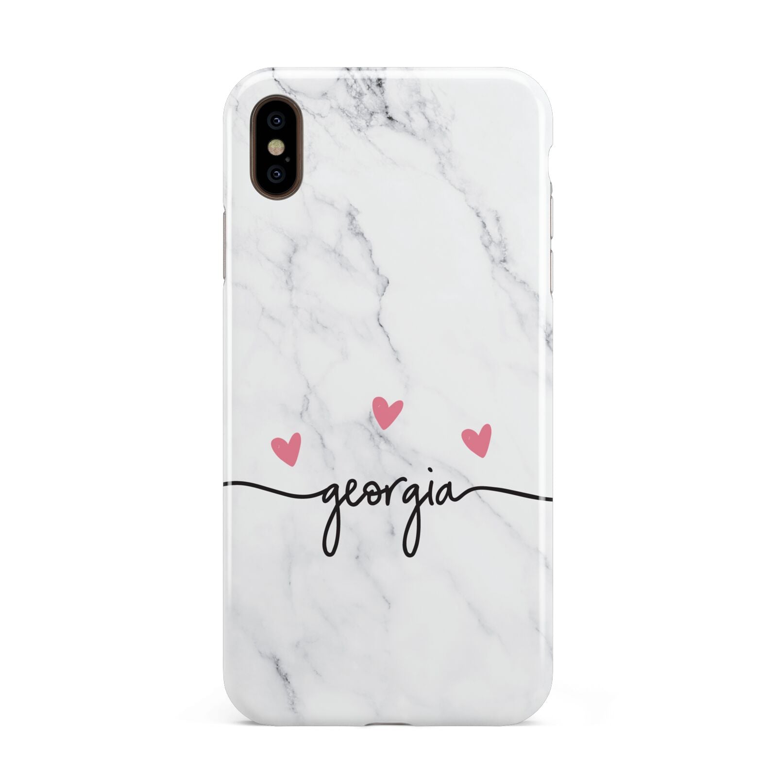 Custom Marble with Handwriting Text Apple iPhone Xs Max 3D Tough Case
