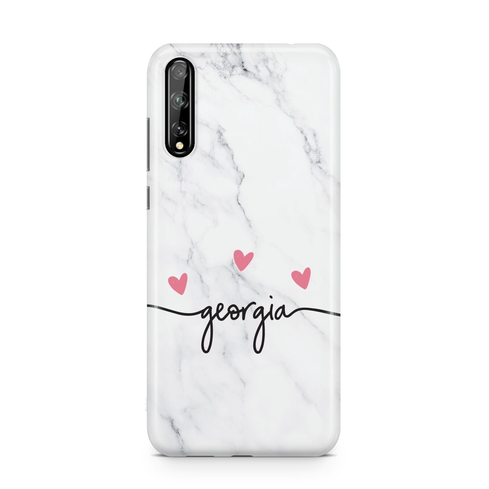 Custom Marble with Handwriting Text Huawei Enjoy 10s Phone Case