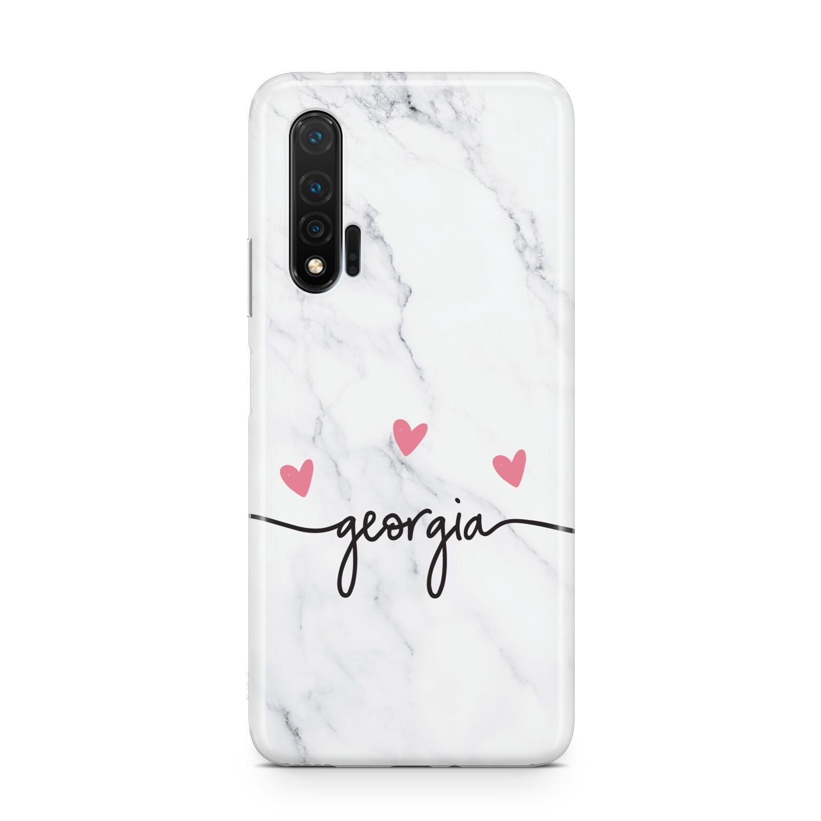 Custom Marble with Handwriting Text Huawei Nova 6 Phone Case