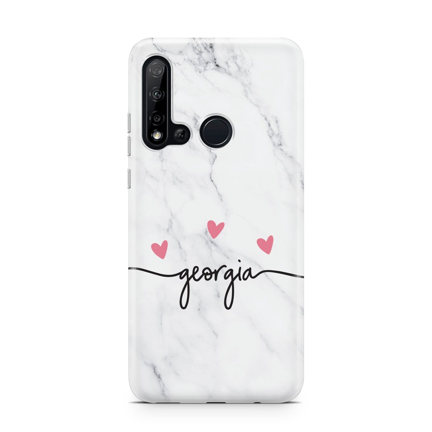 Custom Marble with Handwriting Text Huawei P20 Lite 5G Phone Case