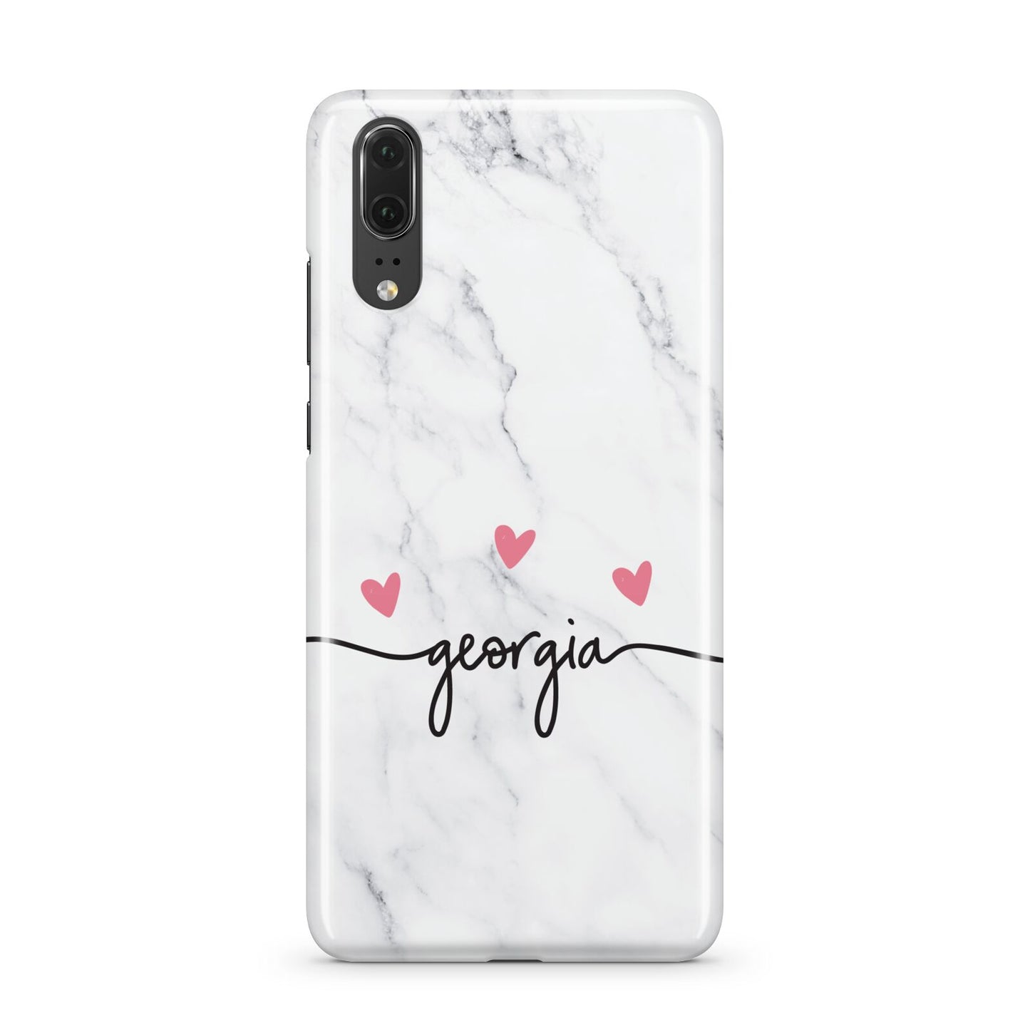 Custom Marble with Handwriting Text Huawei P20 Phone Case