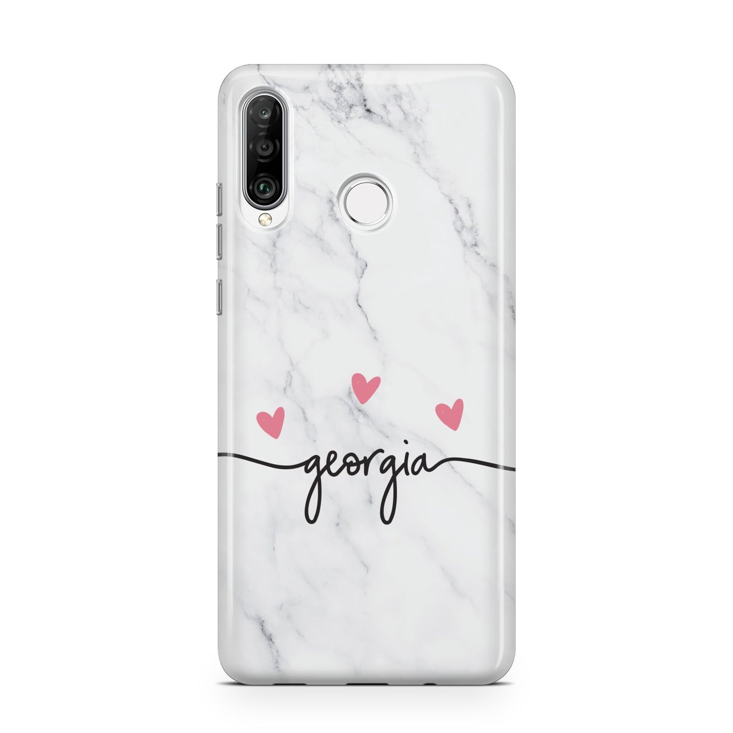 Custom Marble with Handwriting Text Huawei P30 Lite Phone Case