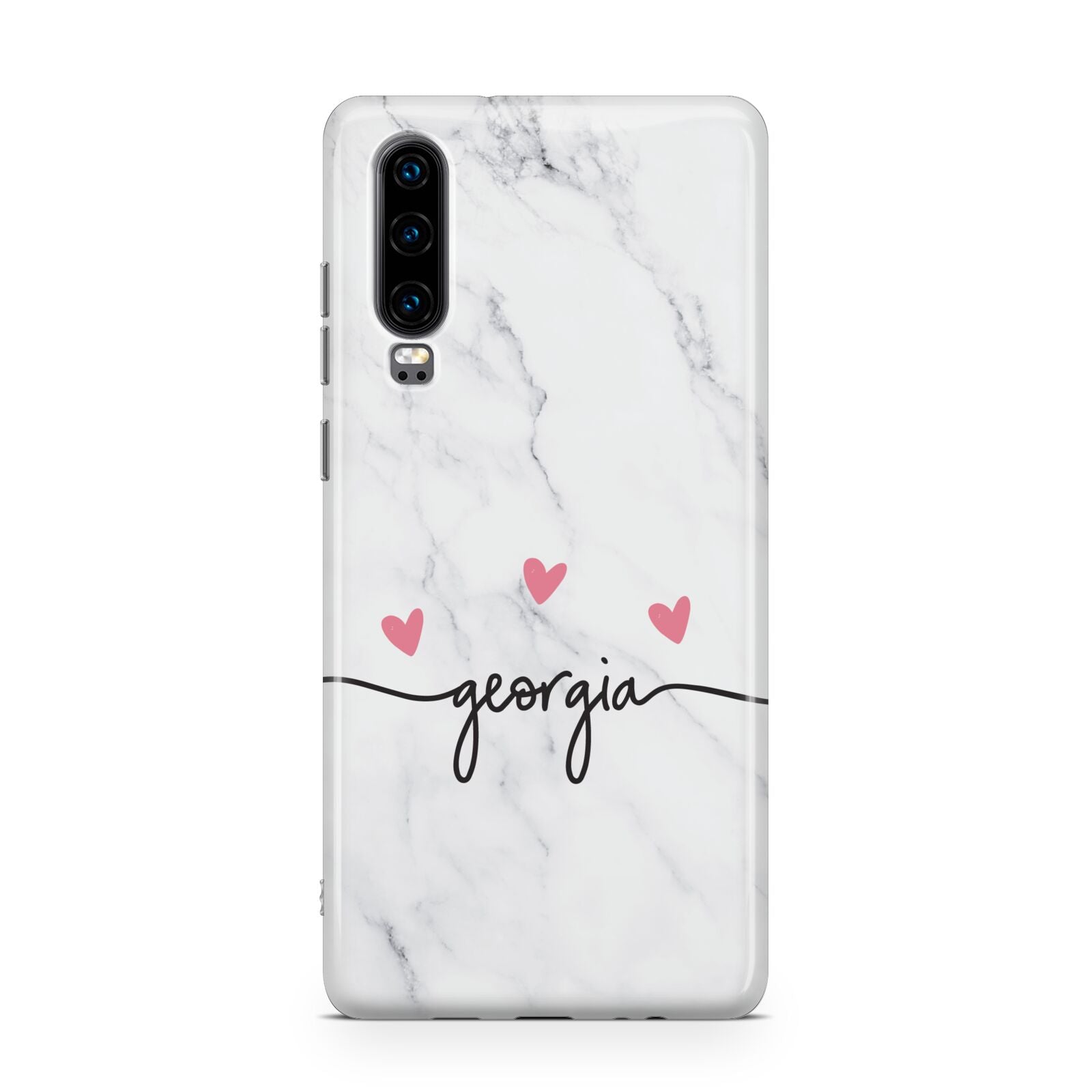 Custom Marble with Handwriting Text Huawei P30 Phone Case