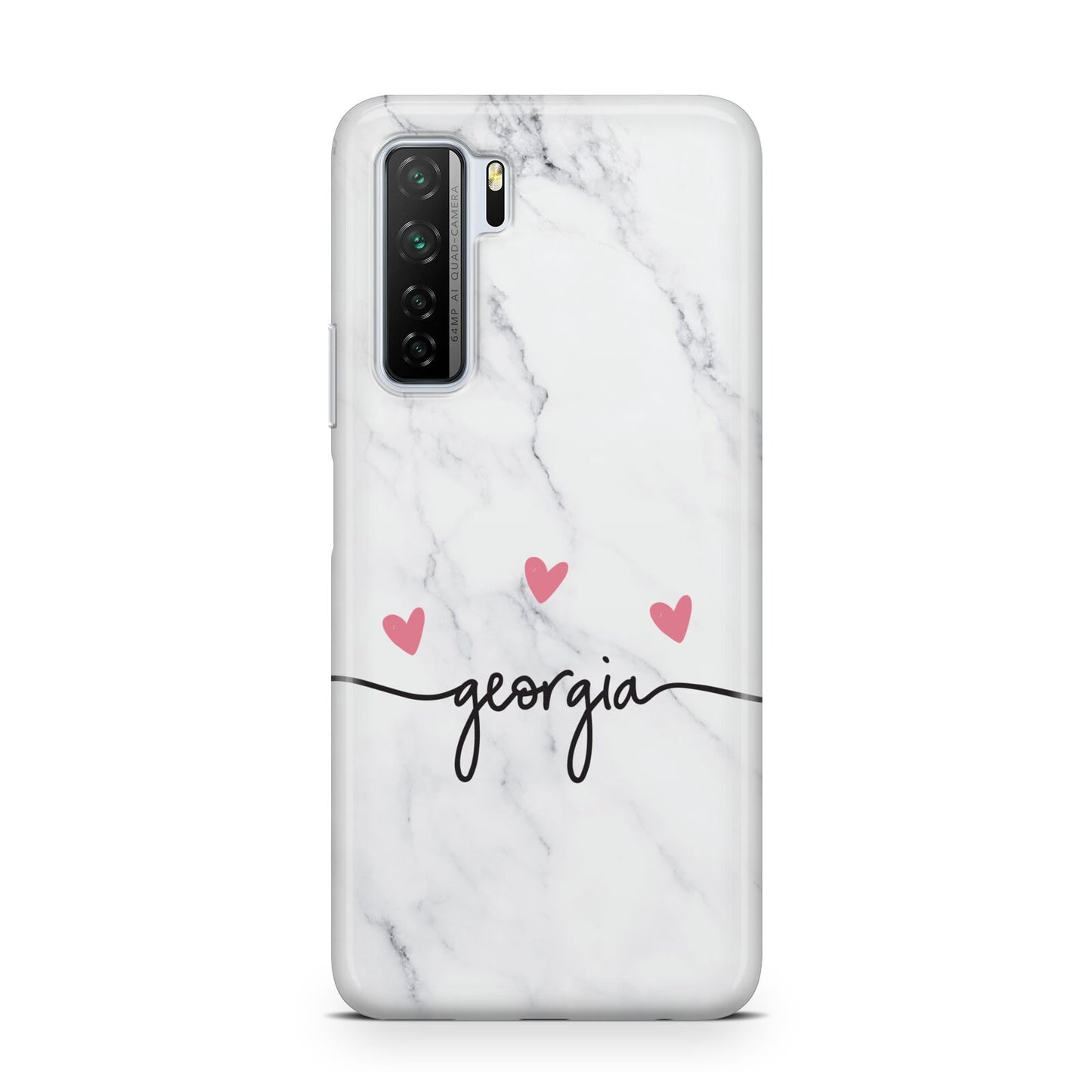 Custom Marble with Handwriting Text Huawei P40 Lite 5G Phone Case