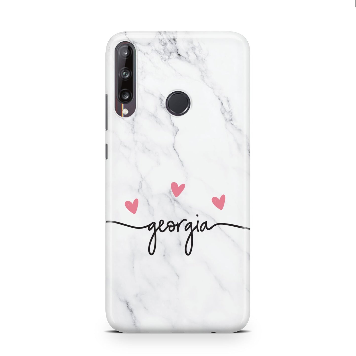 Custom Marble with Handwriting Text Huawei P40 Lite E Phone Case