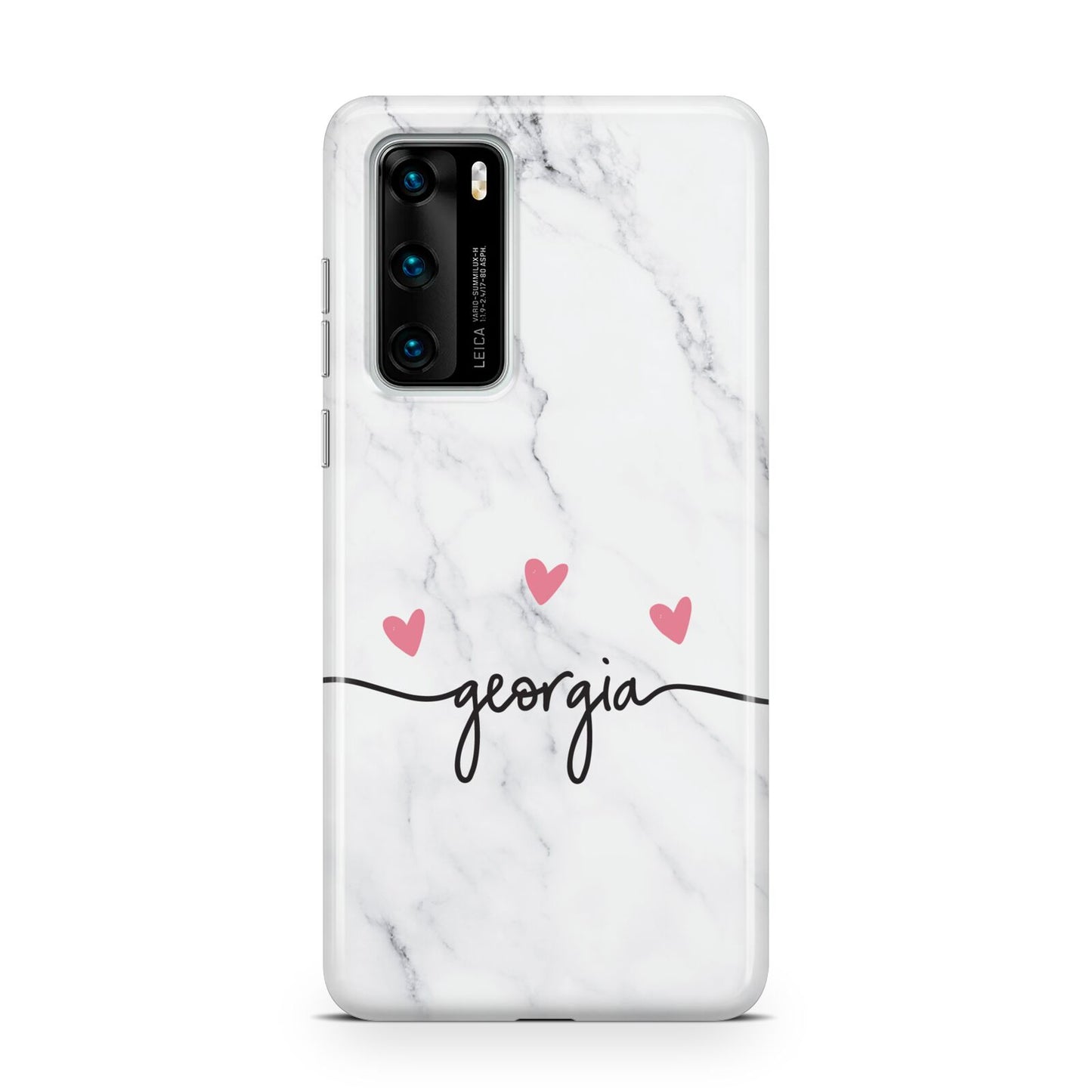 Custom Marble with Handwriting Text Huawei P40 Phone Case