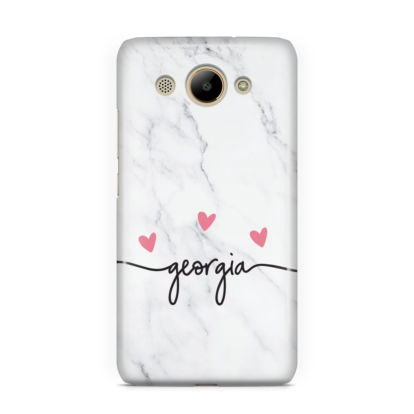 Custom Marble with Handwriting Text Huawei Y3 2017