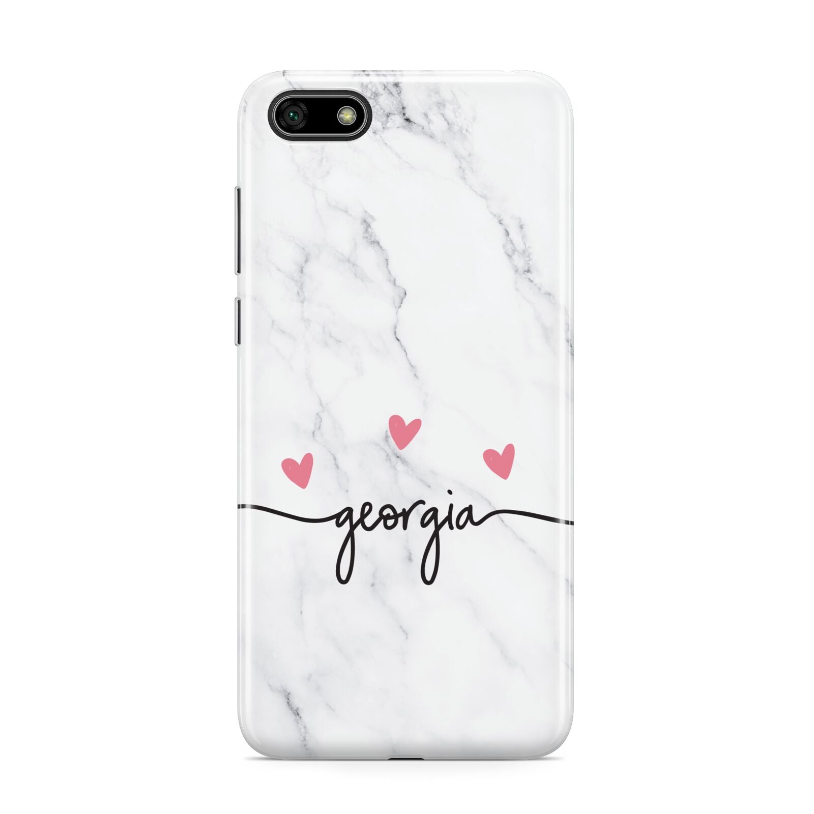 Custom Marble with Handwriting Text Huawei Y5 Prime 2018 Phone Case