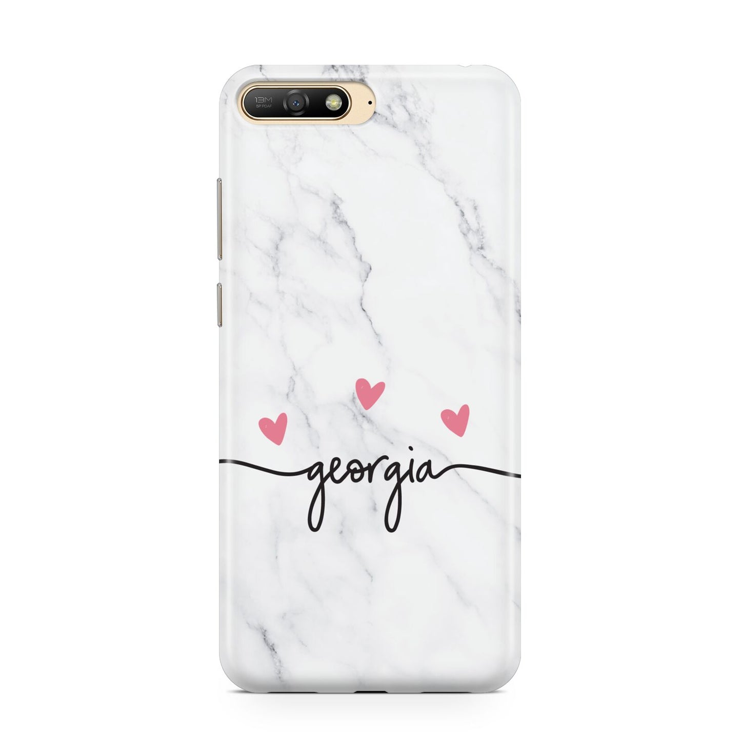 Custom Marble with Handwriting Text Huawei Y6 2018