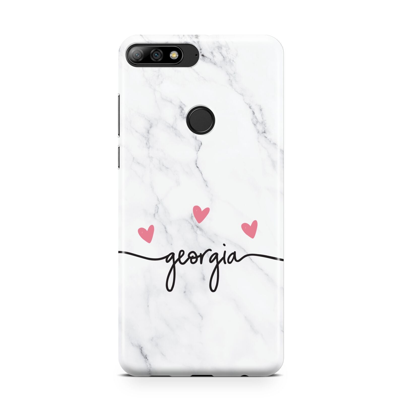 Custom Marble with Handwriting Text Huawei Y7 2018