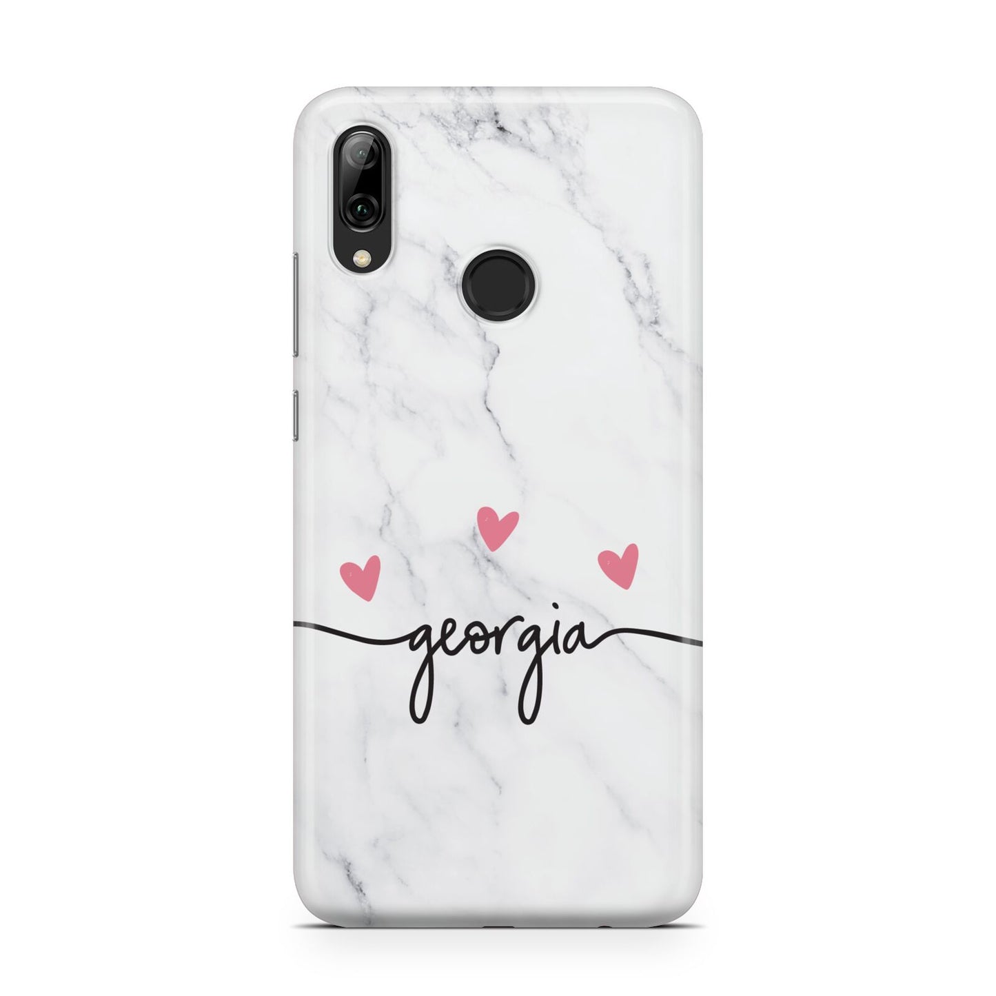 Custom Marble with Handwriting Text Huawei Y7 2019