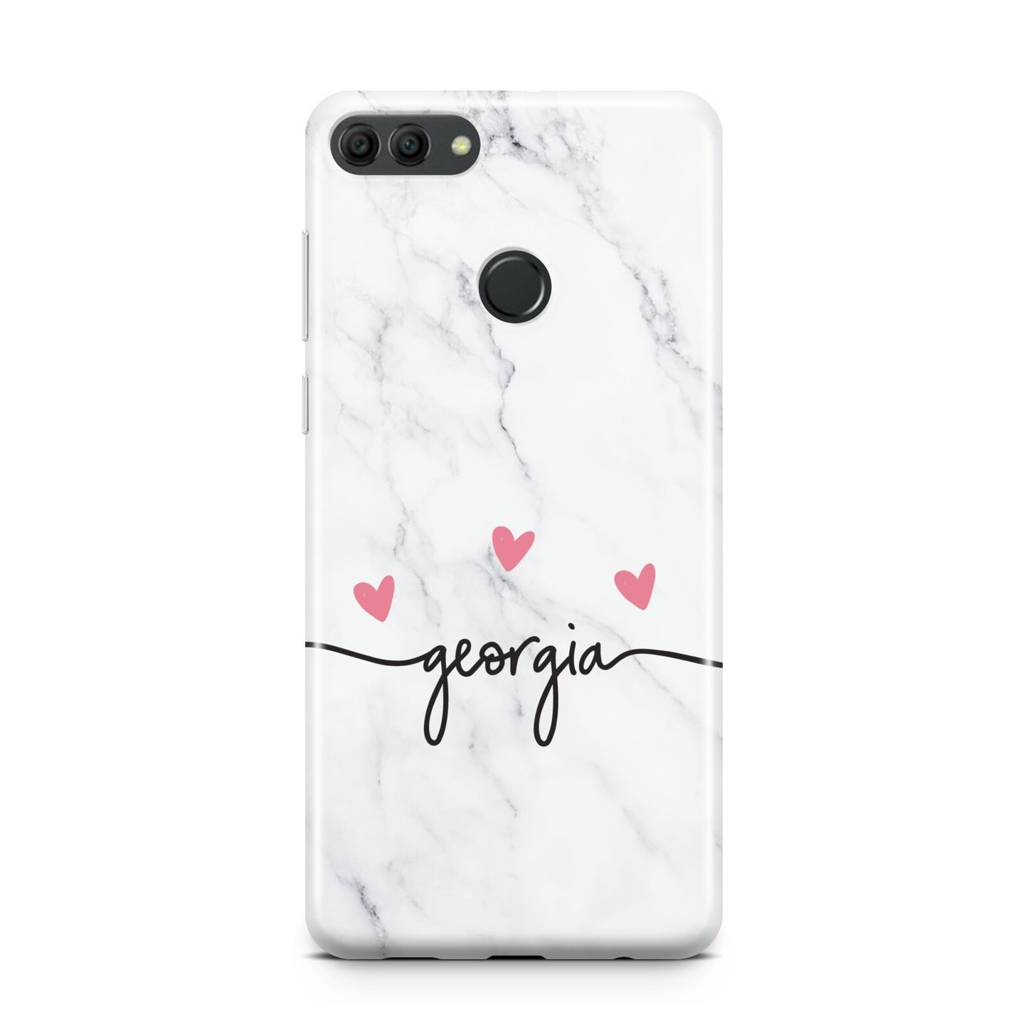 Custom Marble with Handwriting Text Huawei Y9 2018