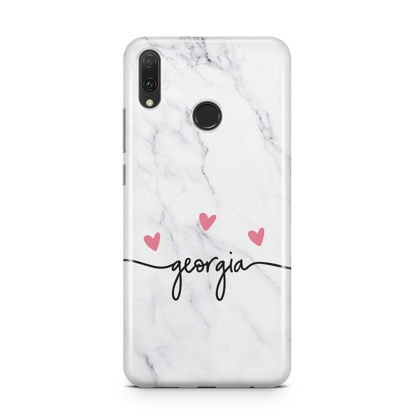 Custom Marble with Handwriting Text Huawei Y9 2019