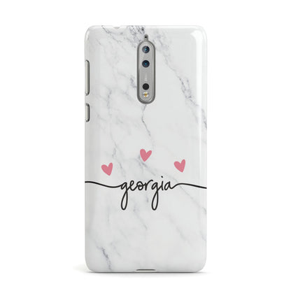 Custom Marble with Handwriting Text Nokia Case