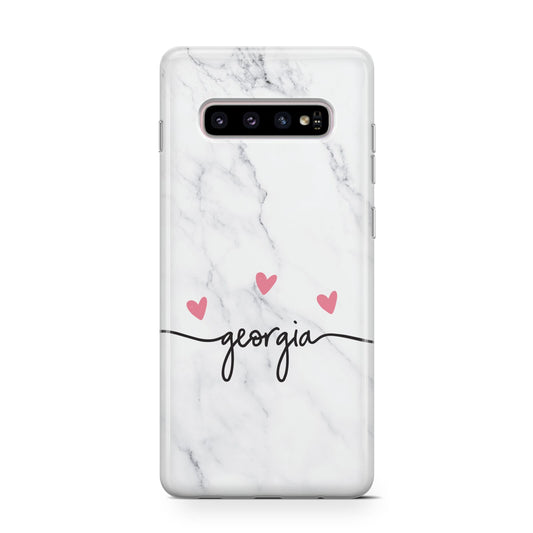 Custom Marble with Handwriting Text Protective Samsung Galaxy Case