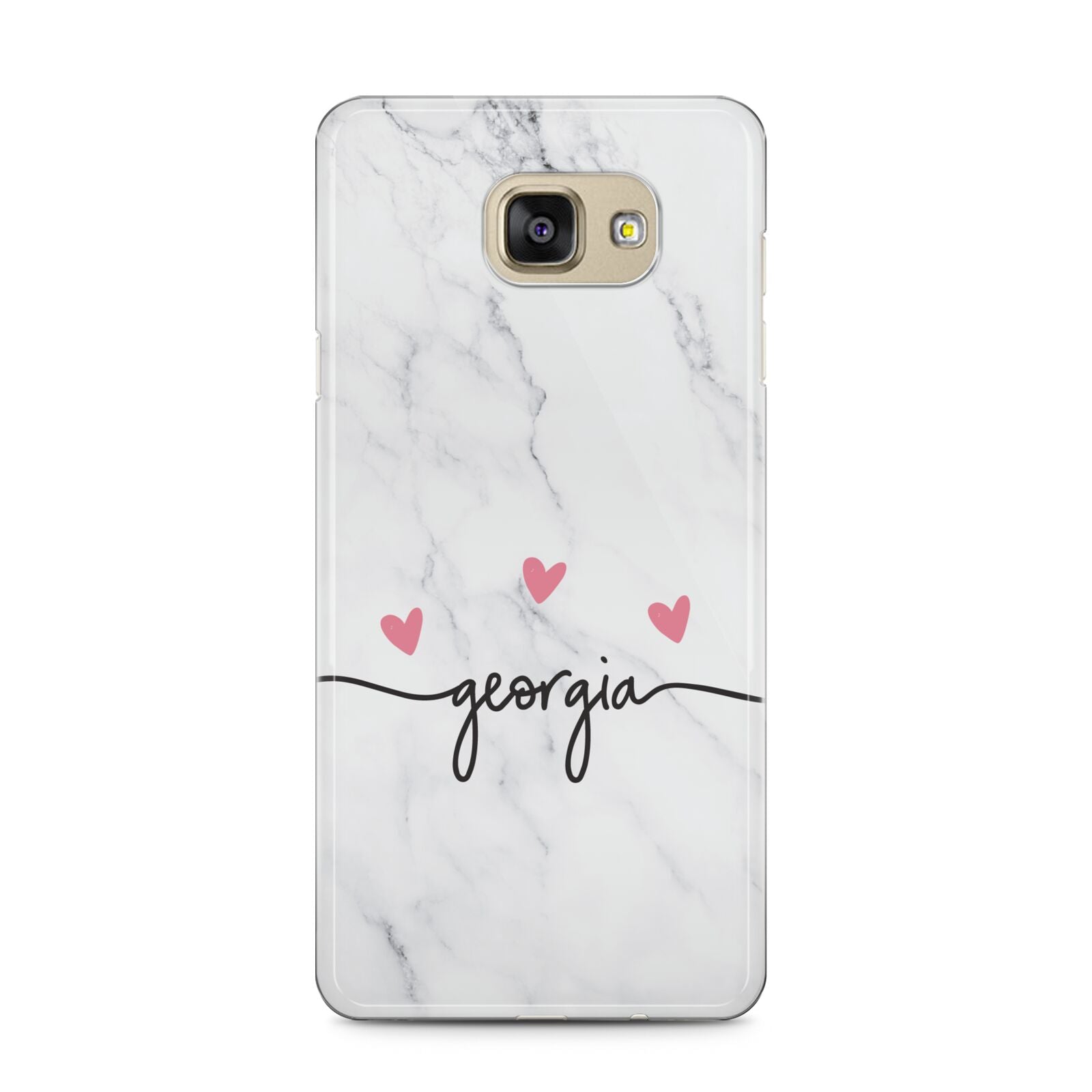 Custom Marble with Handwriting Text Samsung Galaxy A5 2016 Case on gold phone