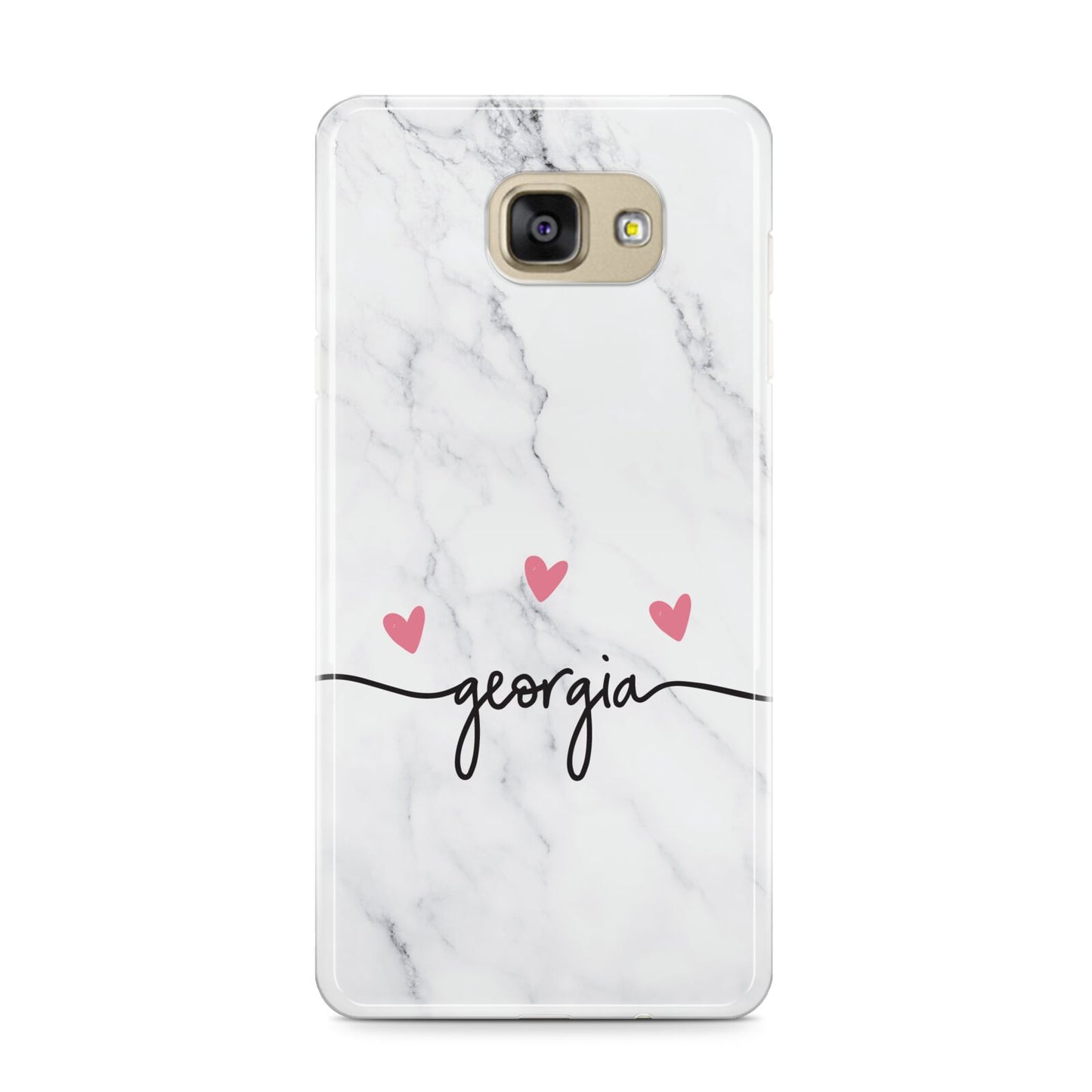 Custom Marble with Handwriting Text Samsung Galaxy A9 2016 Case on gold phone