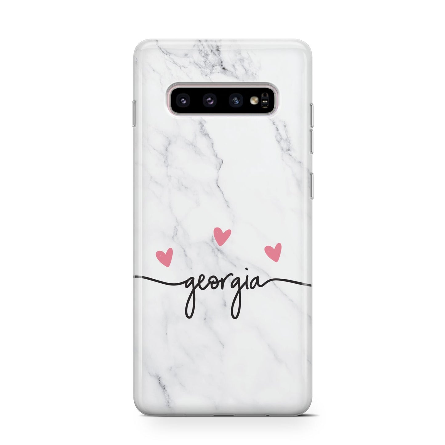 Custom Marble with Handwriting Text Samsung Galaxy S10 Case