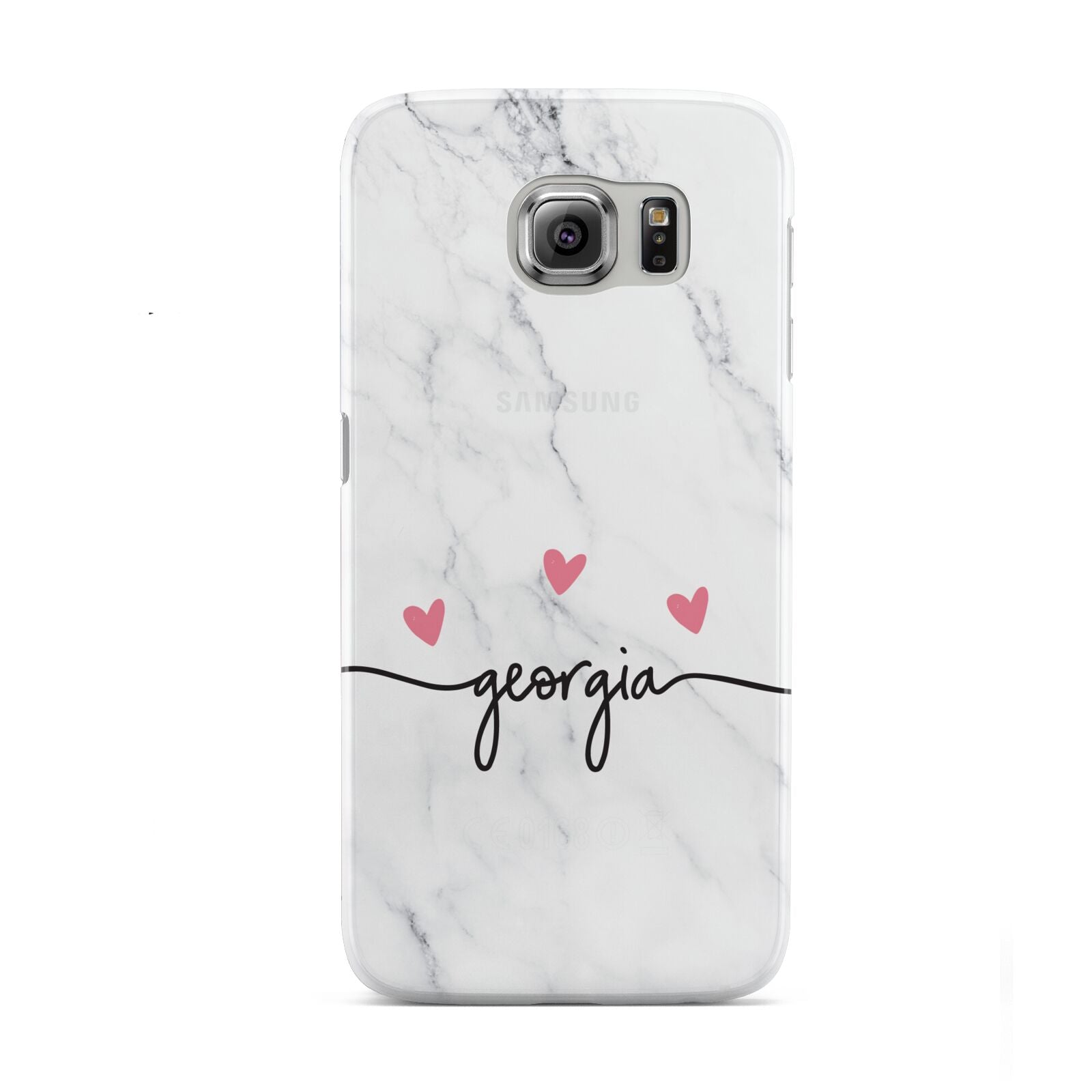 Custom Marble with Handwriting Text Samsung Galaxy S6 Case