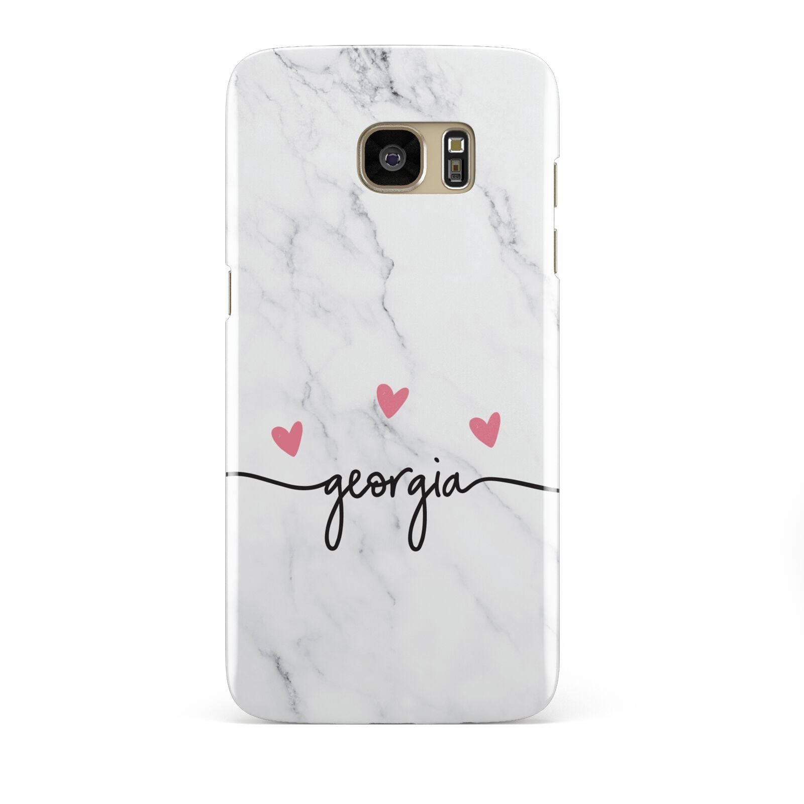 Custom Marble with Handwriting Text Samsung Galaxy S7 Edge Case