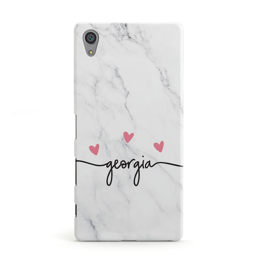 Custom Marble with Handwriting Text Sony Xperia Case