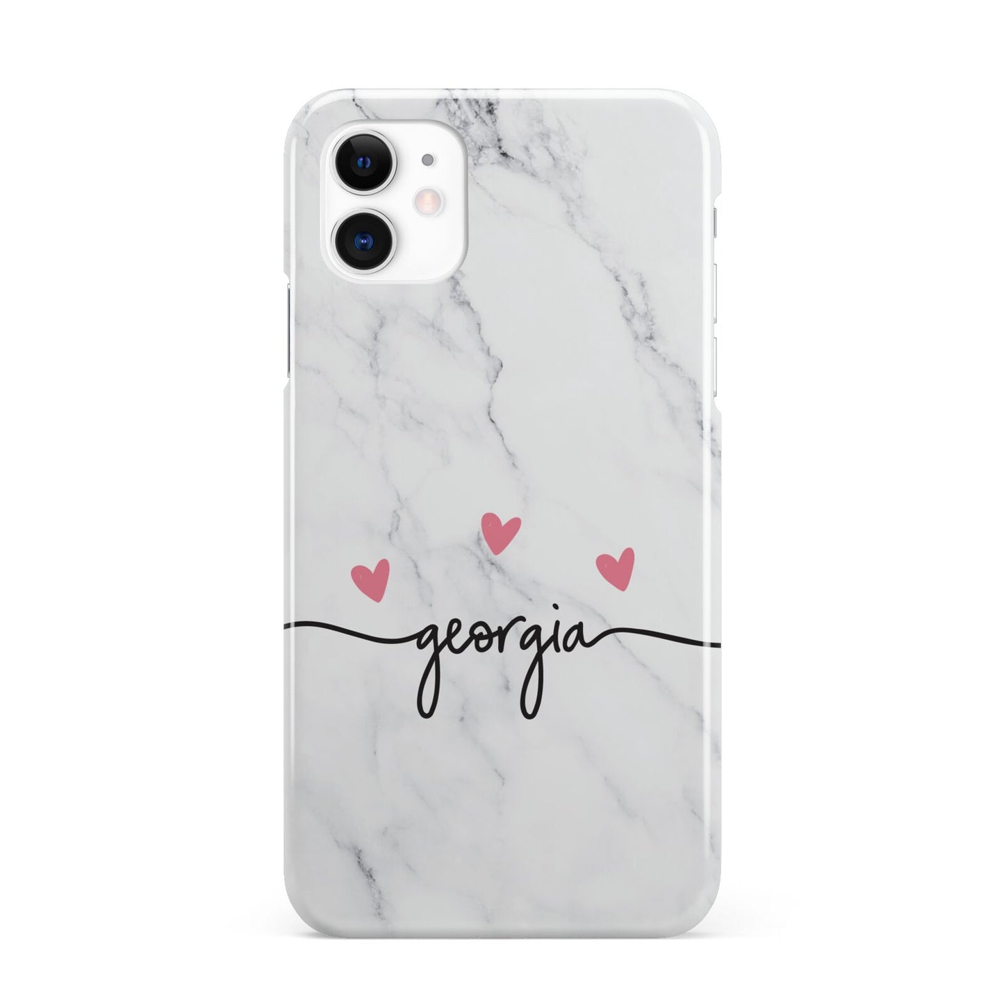 Custom Marble with Handwriting Text iPhone 11 3D Snap Case