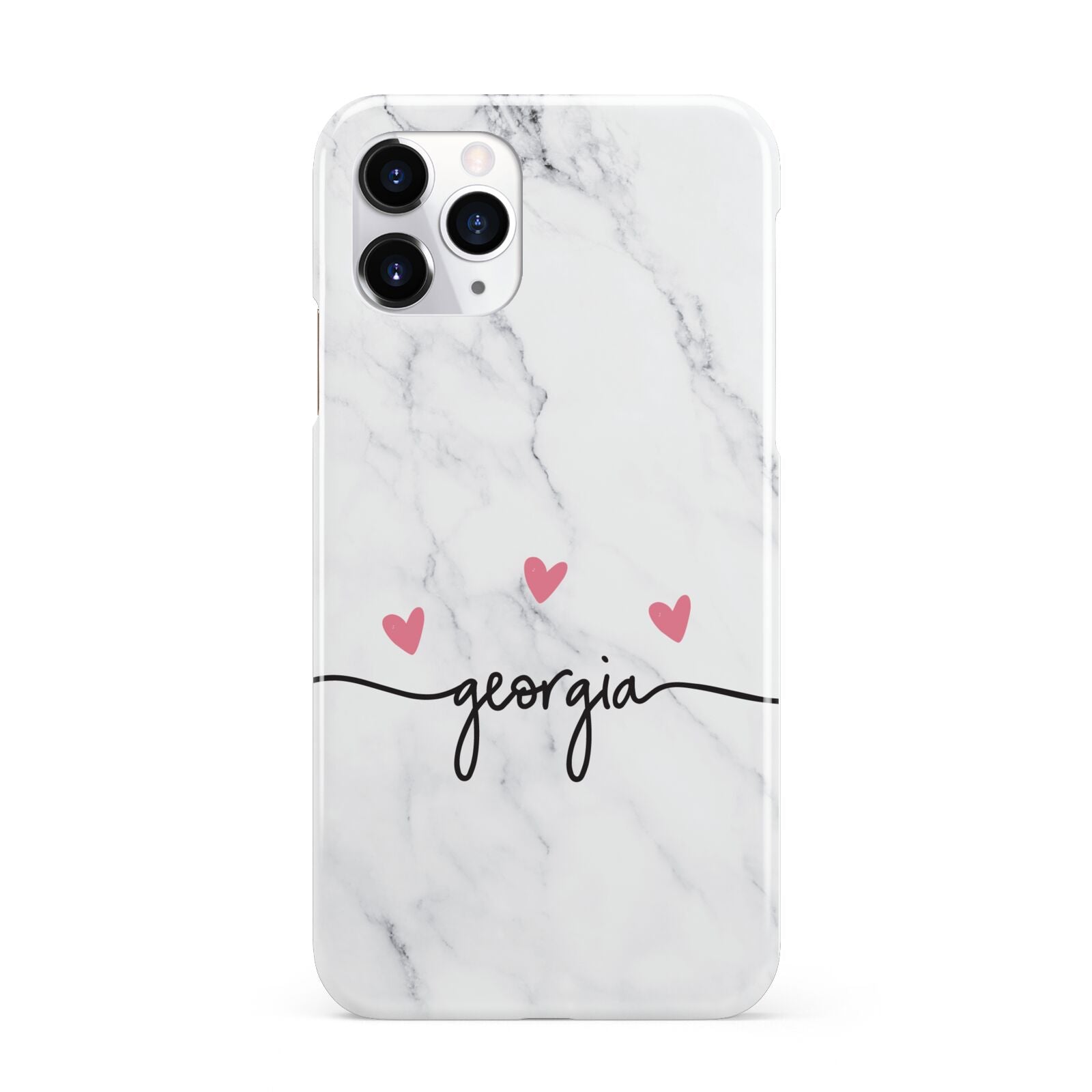 Custom Marble with Handwriting Text iPhone 11 Pro 3D Snap Case