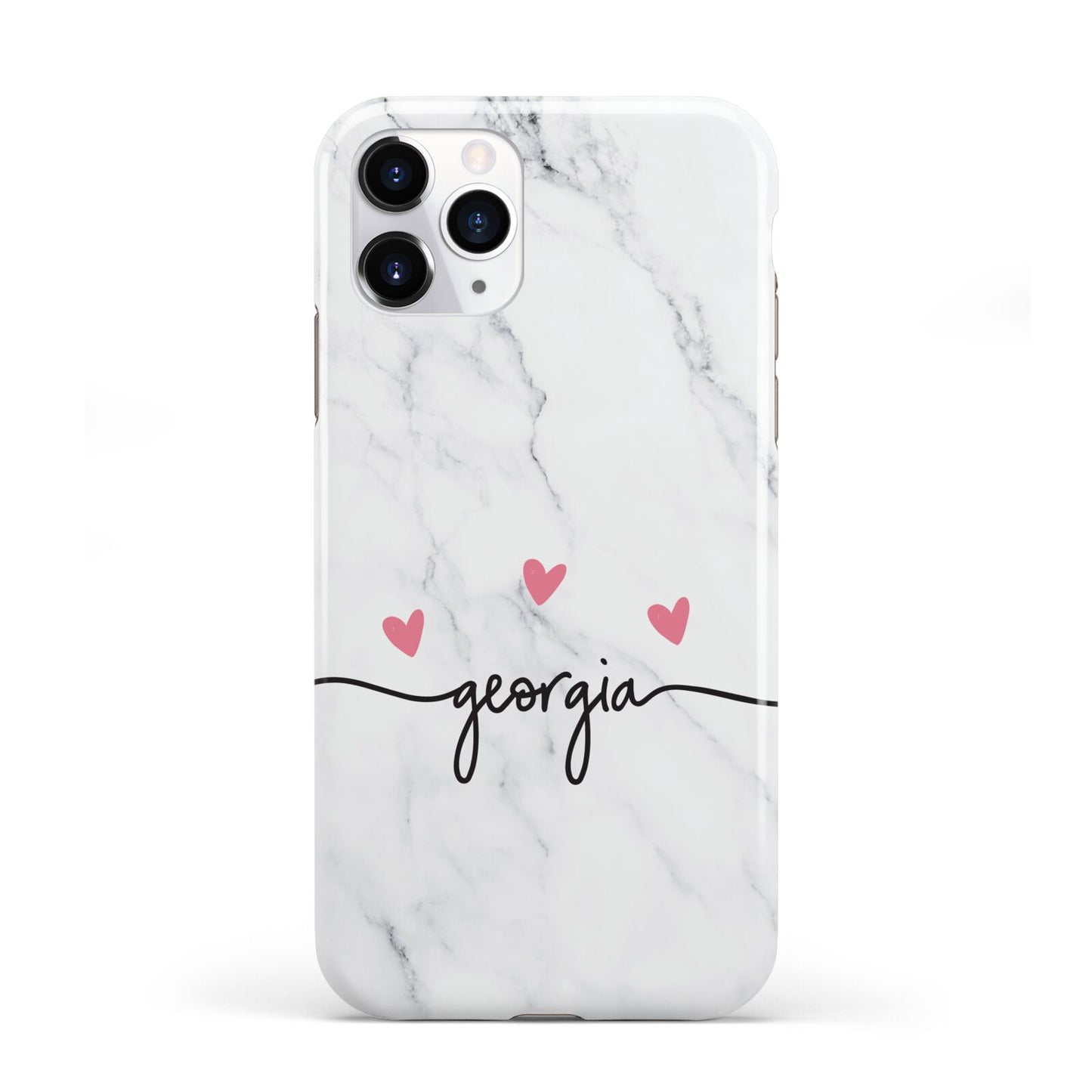 Custom Marble with Handwriting Text iPhone 11 Pro 3D Tough Case