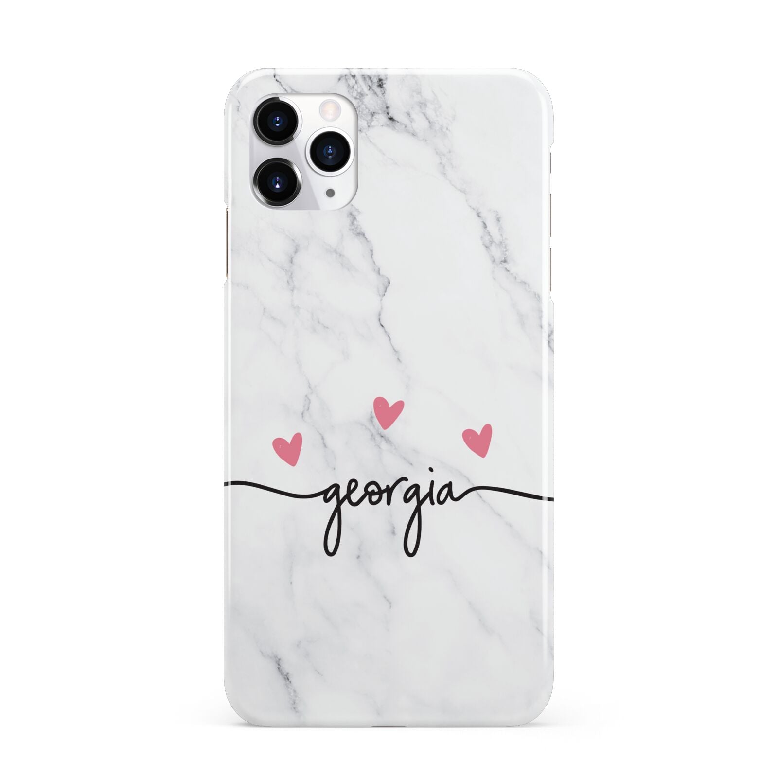 Custom Marble with Handwriting Text iPhone 11 Pro Max 3D Snap Case