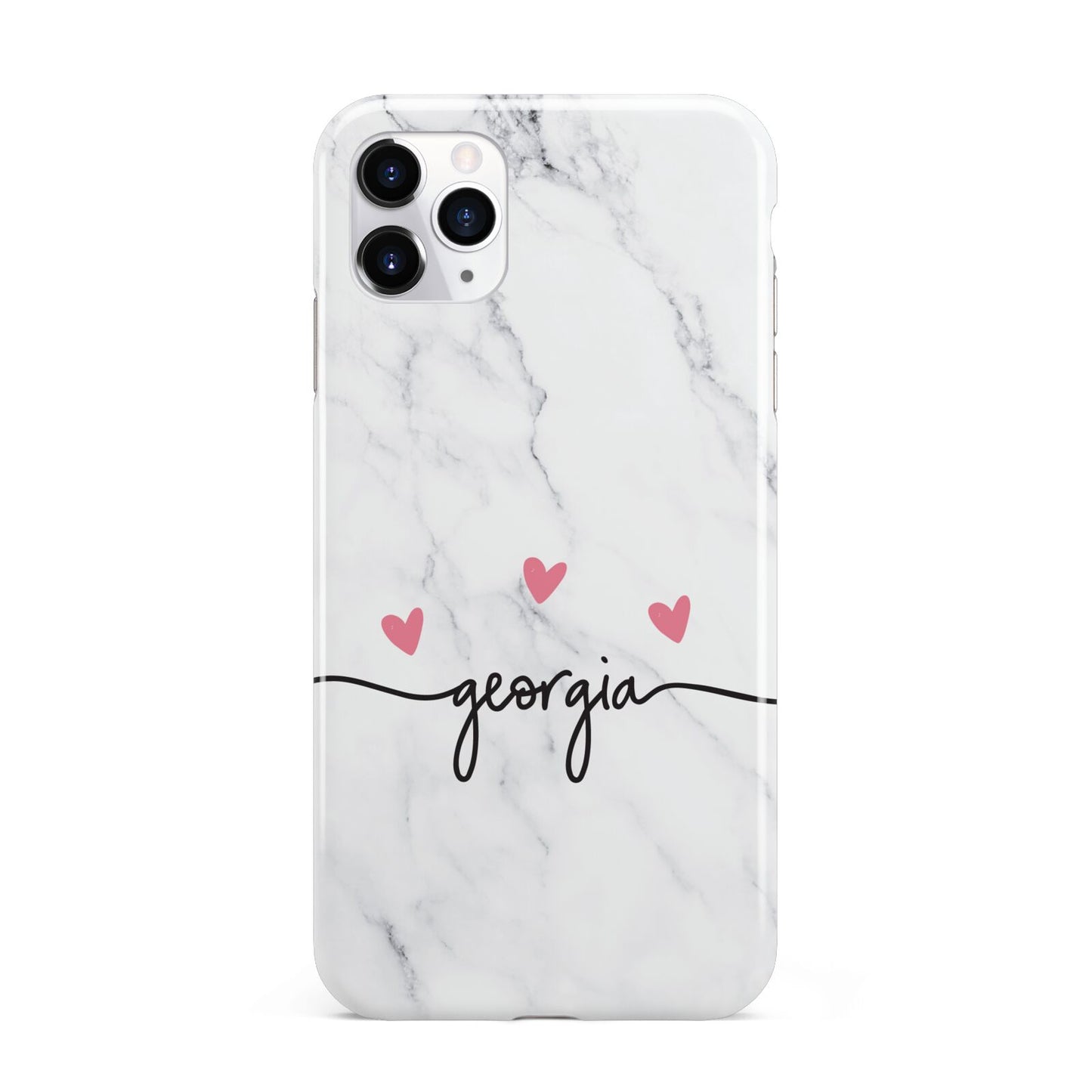 Custom Marble with Handwriting Text iPhone 11 Pro Max 3D Tough Case