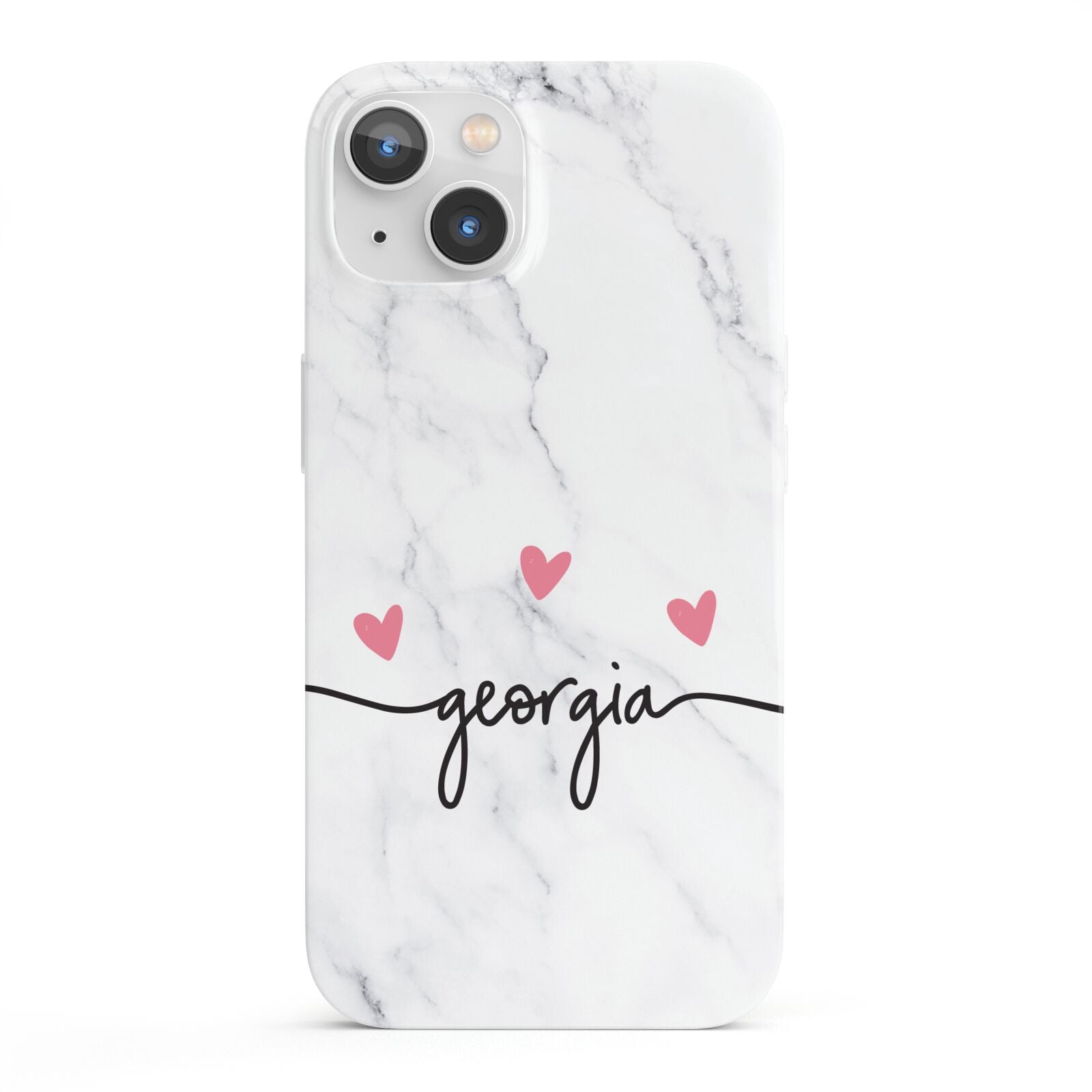 Custom Marble with Handwriting Text iPhone 13 Full Wrap 3D Snap Case