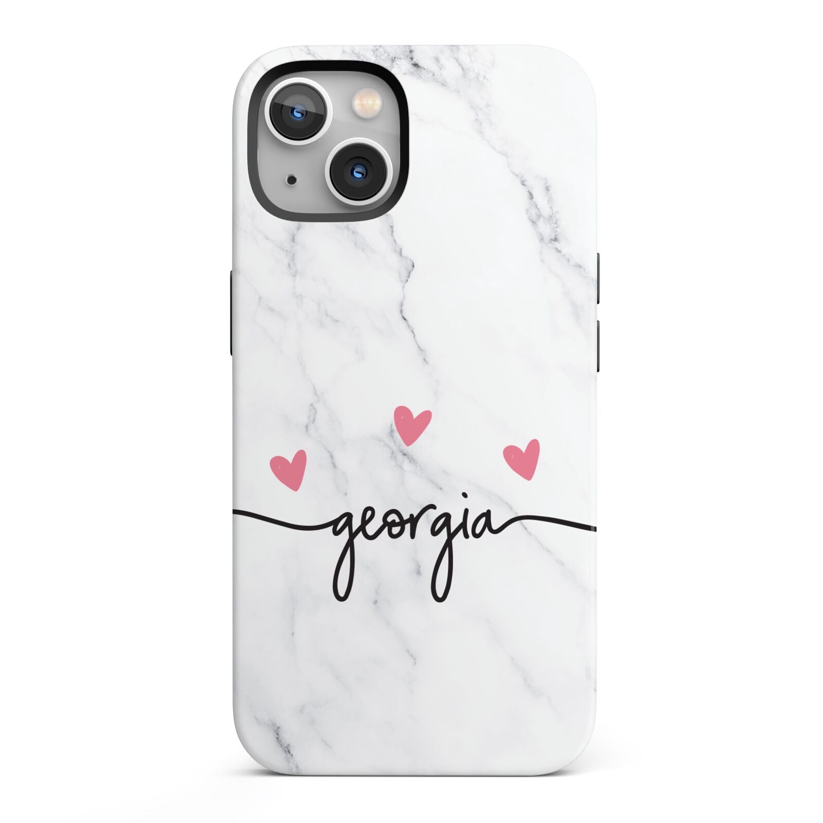 Custom Marble with Handwriting Text iPhone 13 Full Wrap 3D Tough Case