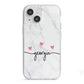 Custom Marble with Handwriting Text iPhone 13 Mini TPU Impact Case with White Edges