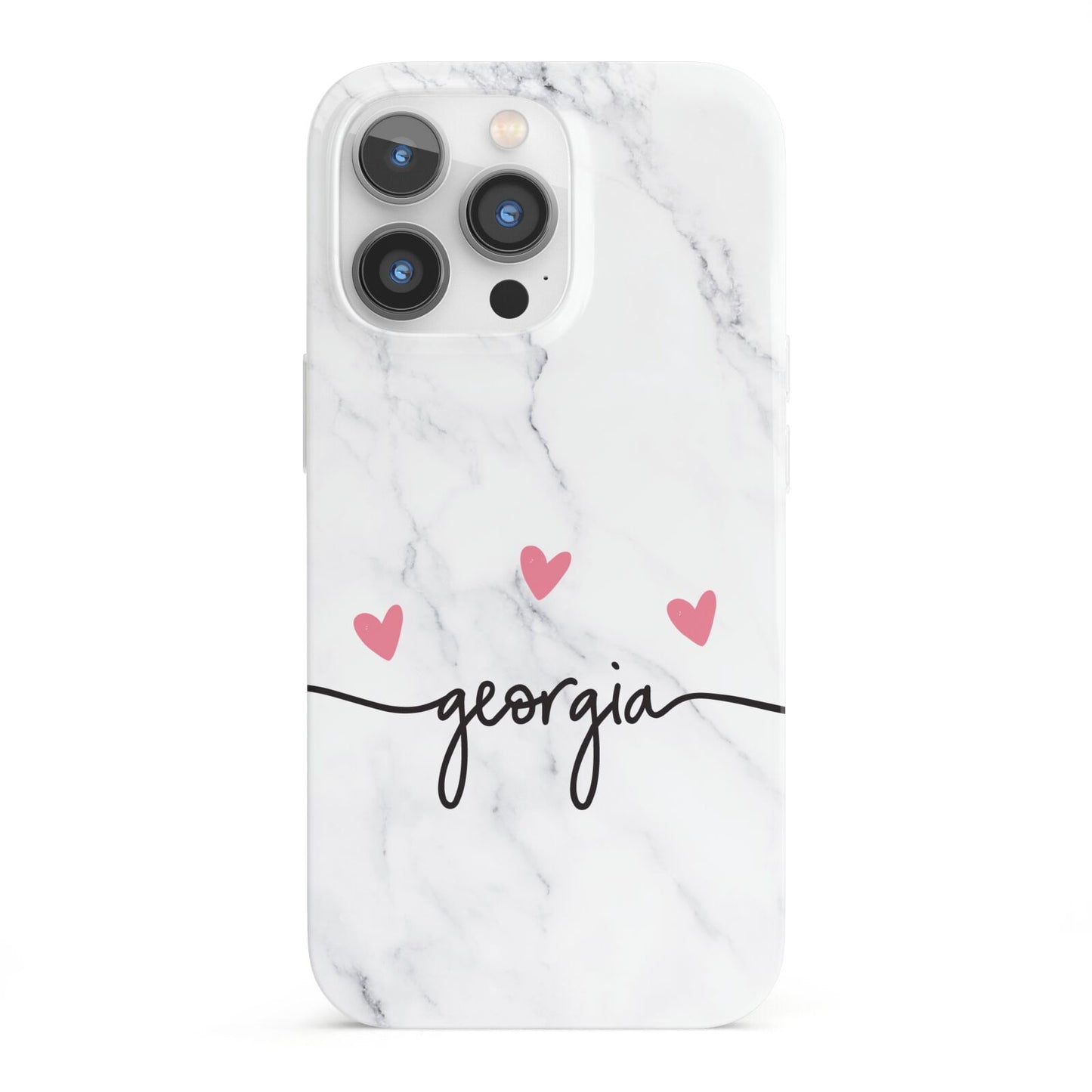 Custom Marble with Handwriting Text iPhone 13 Pro Full Wrap 3D Snap Case