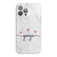 Custom Marble with Handwriting Text iPhone 13 Pro Max TPU Impact Case with White Edges