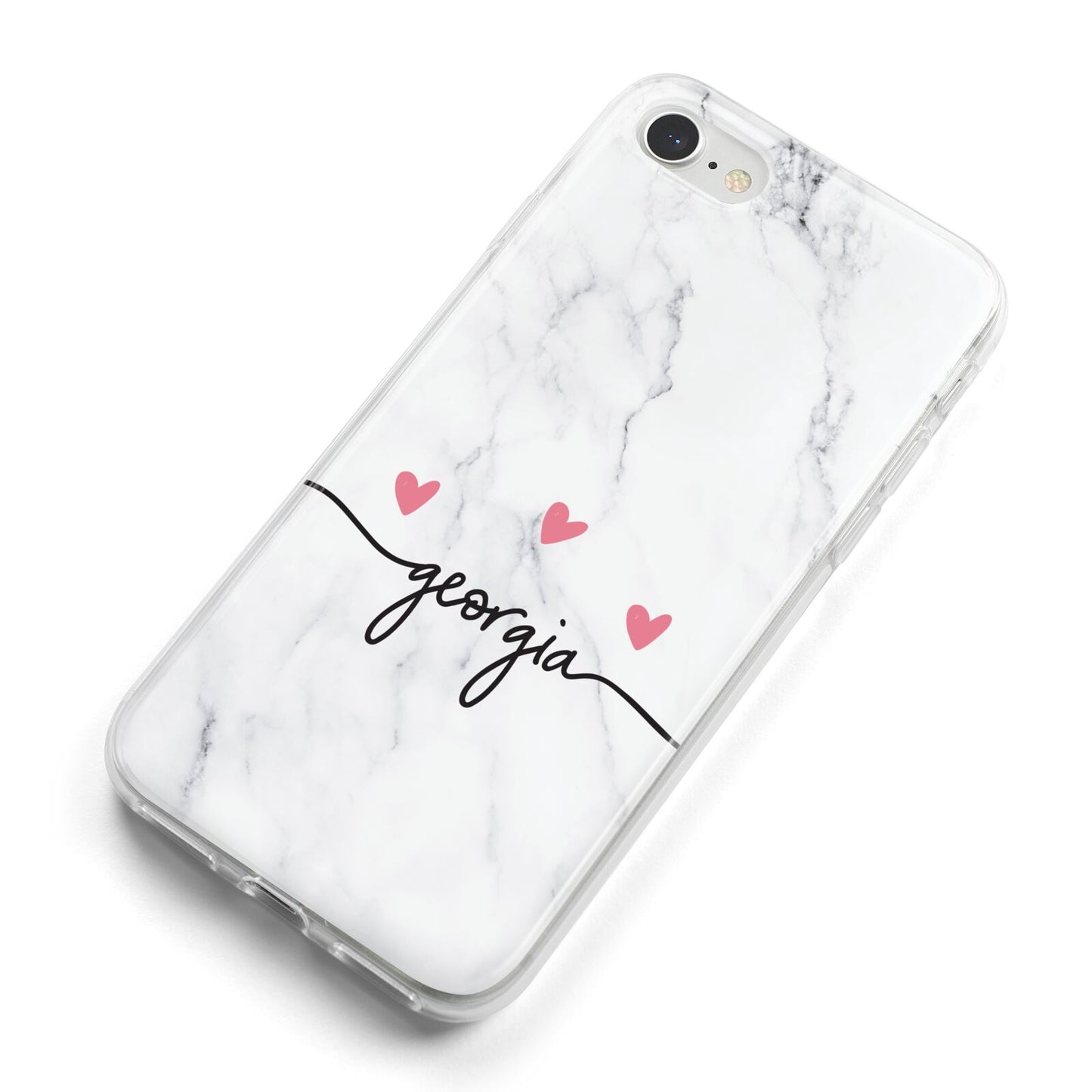 Custom Marble with Handwriting Text iPhone 8 Bumper Case on Silver iPhone Alternative Image