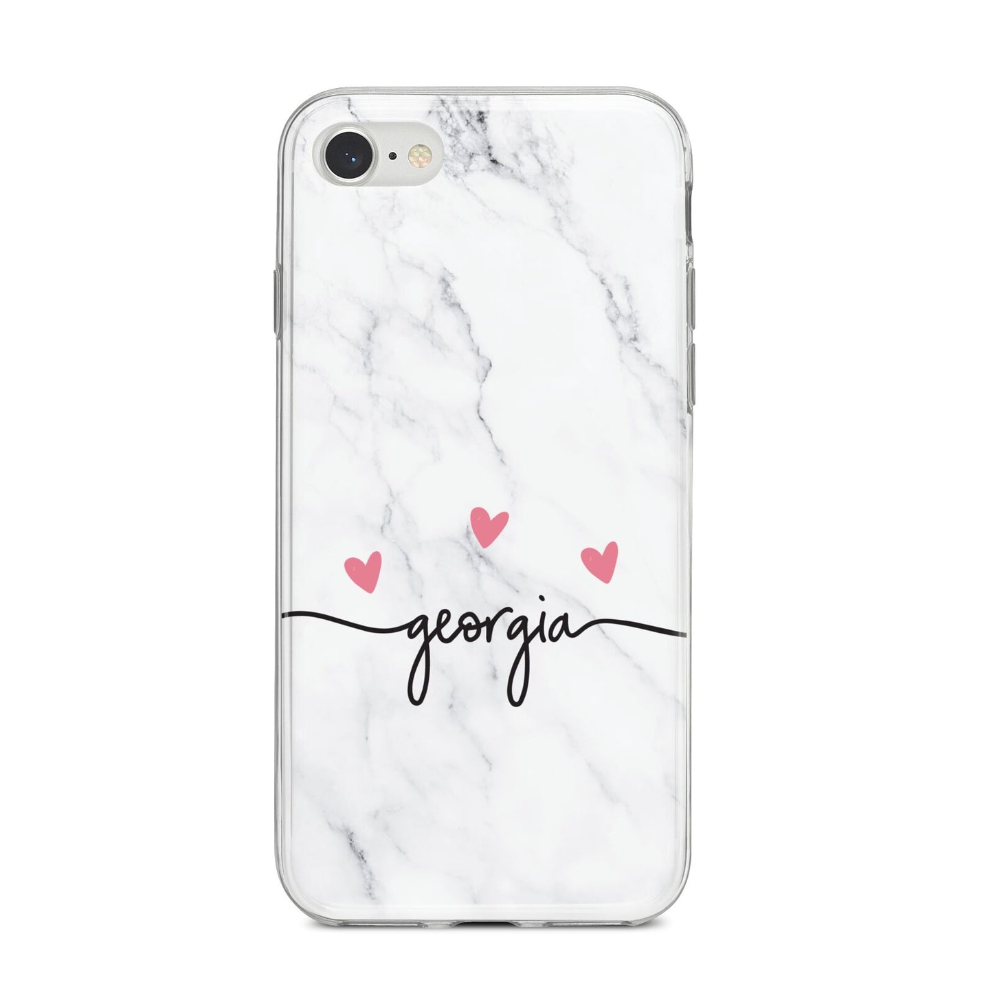Custom Marble with Handwriting Text iPhone 8 Bumper Case on Silver iPhone