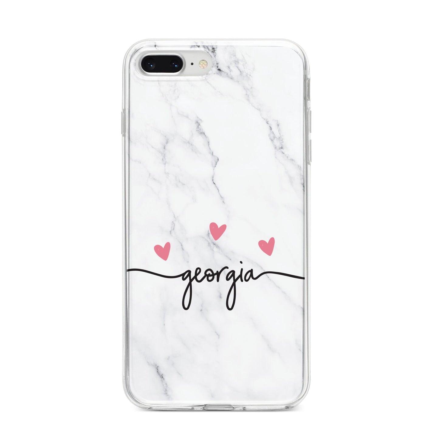 Custom Marble with Handwriting Text iPhone 8 Plus Bumper Case on Silver iPhone
