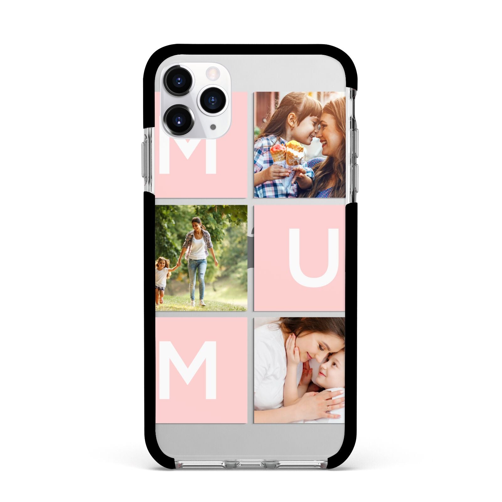 Custom Mothers Day Photo Apple iPhone 11 Pro Max in Silver with Black Impact Case