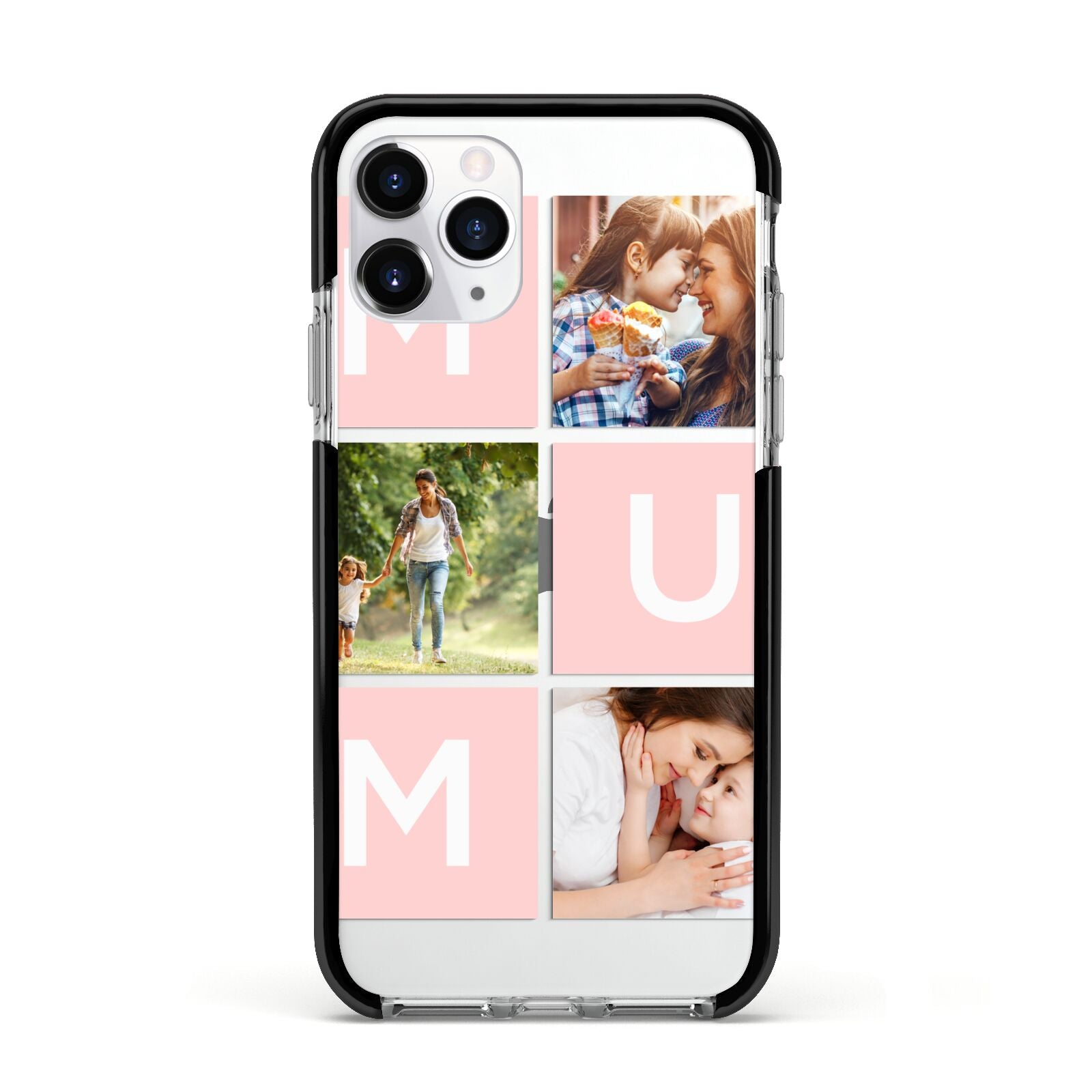 Custom Mothers Day Photo Apple iPhone 11 Pro in Silver with Black Impact Case