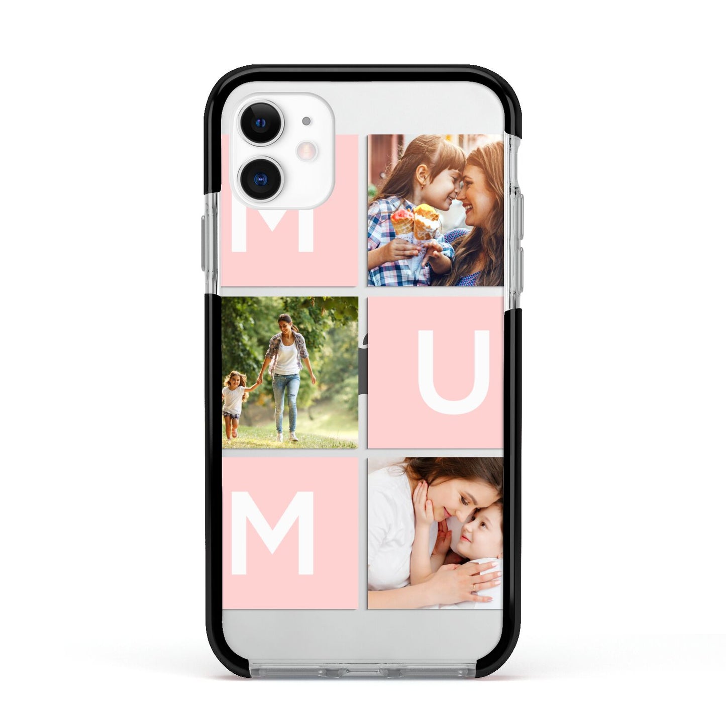 Custom Mothers Day Photo Apple iPhone 11 in White with Black Impact Case