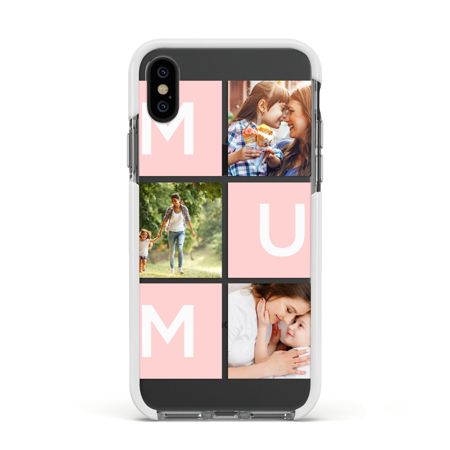 Custom Mothers Day Photo Apple iPhone Xs Impact Case White Edge on Black Phone