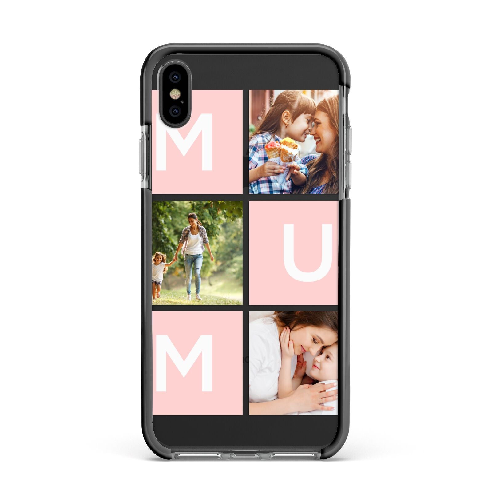 Custom Mothers Day Photo Apple iPhone Xs Max Impact Case Black Edge on Black Phone