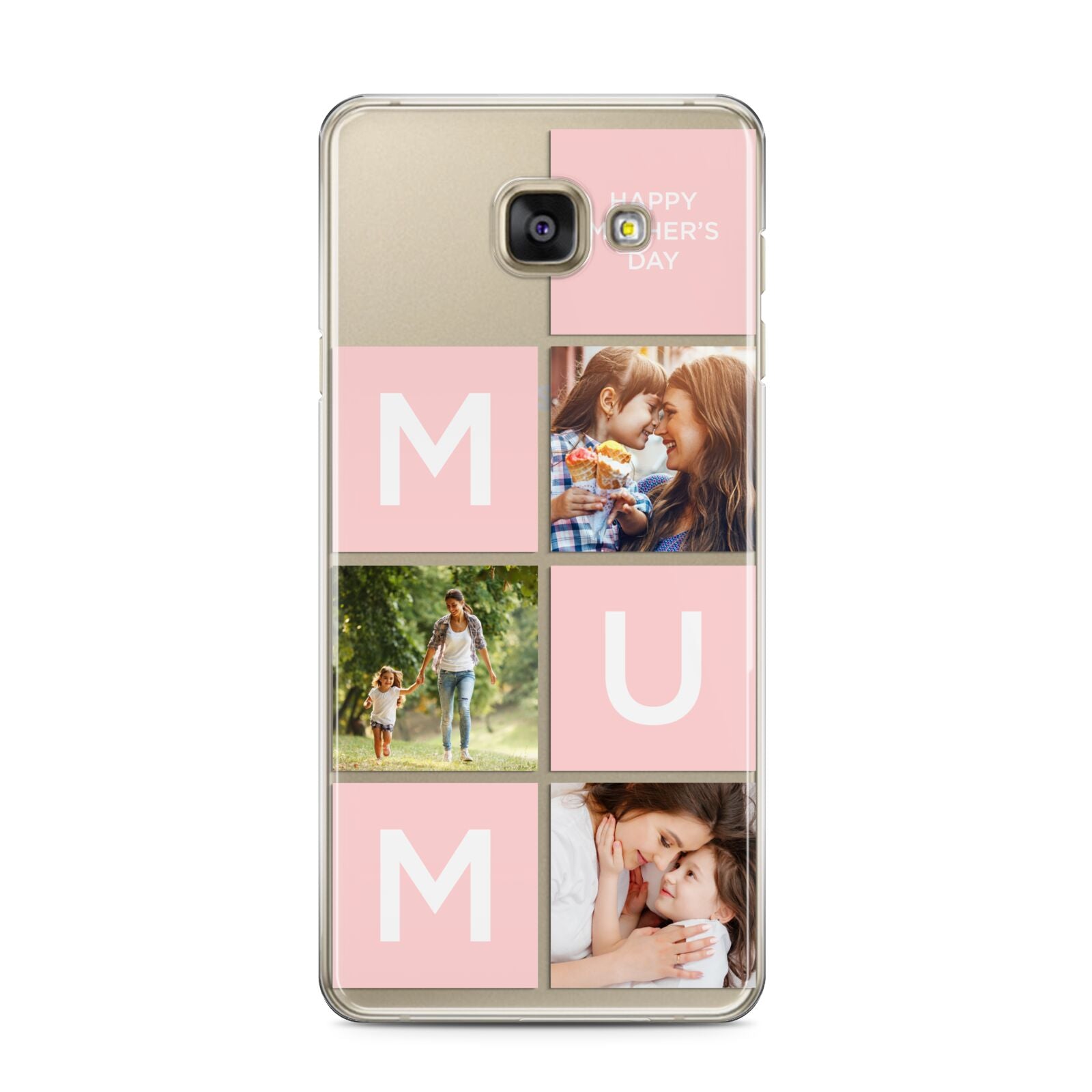 Custom Mothers Day Photo Samsung Galaxy A3 2016 Case on gold phone